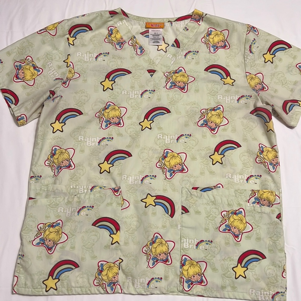 Retro Women's Rainbow Brite Scrub Top